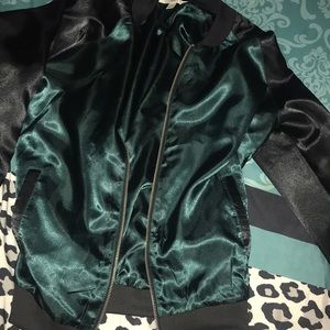 Dark green and black bomber jacket